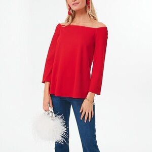 Tuckernuck Off-Shoulder Red Blouse